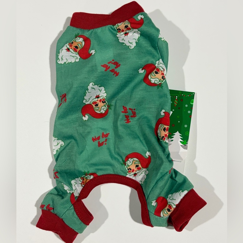 Santa Paws Green‎ and Red Dog Onesie